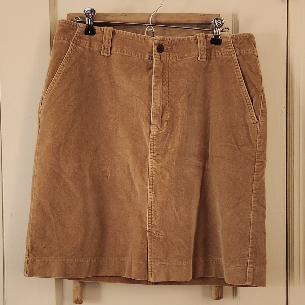 Beige Skirt Eddie Bauer Brushed Cotton Tan Skirt